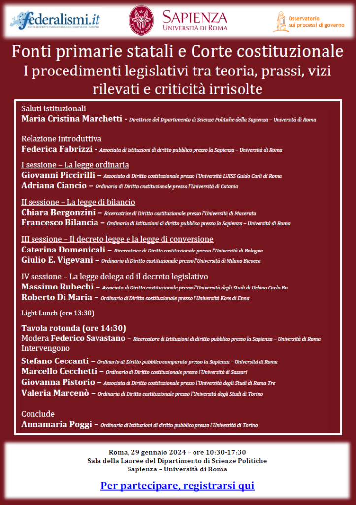 Convegno: Fonti primarie statali e Corte Costituzionale