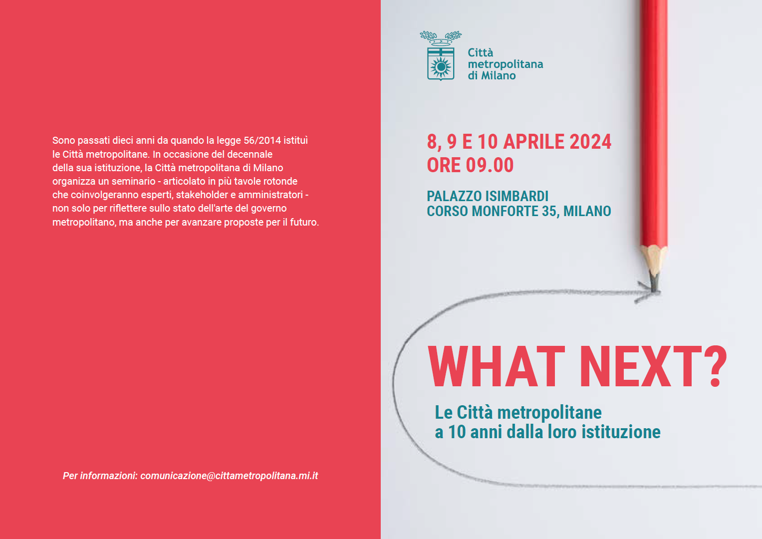 Convegno: What Next: Le Città metropolitane a 10 anni dalla loro istituzione