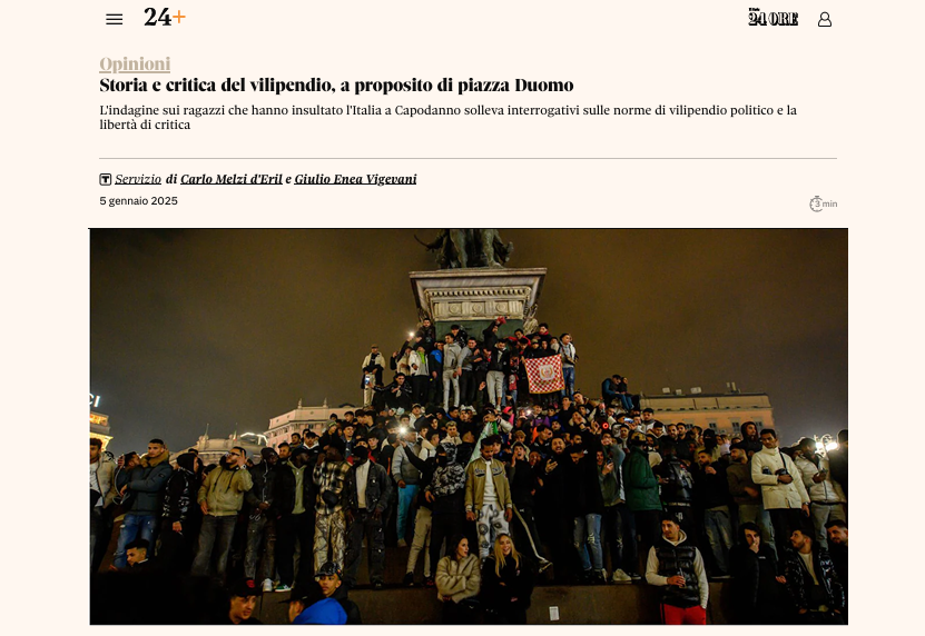 storia e critica del vilipendio
